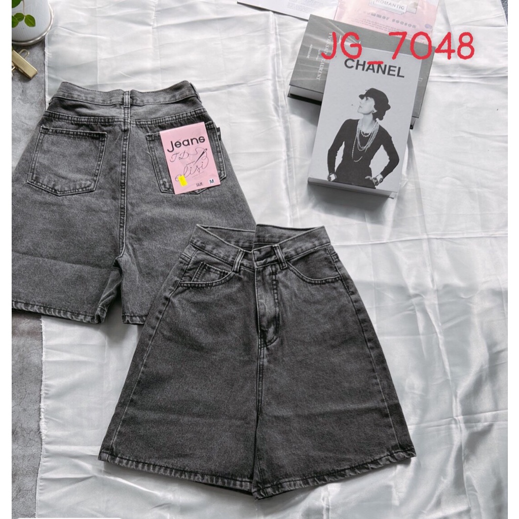 Quần Short Jean Dành Cho Nữ Hai Màu Đen Xám JEAGOVN JG_7048