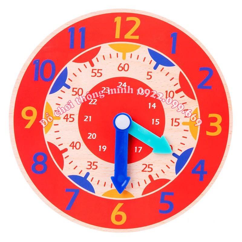 Đồ Chơi Bằng Gỗ Đồng Hồ Mini Cho Trẻ Học Xem Giờ