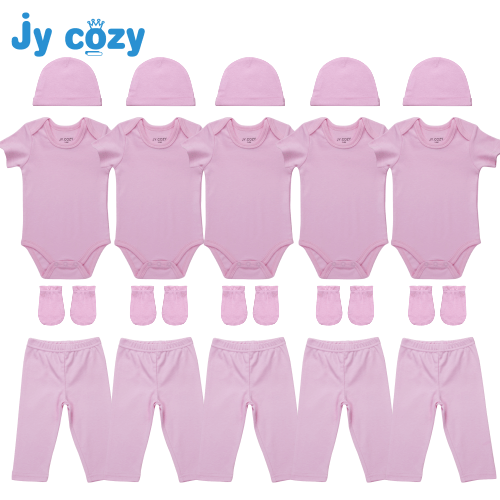 Trẻ sơ sinh mặc Bộ quần áo sơ sinh màu hồng xanh cho trẻ sơ sinh với quần ngắn phía trên, mũ Bonnet, găng tay và quần dài