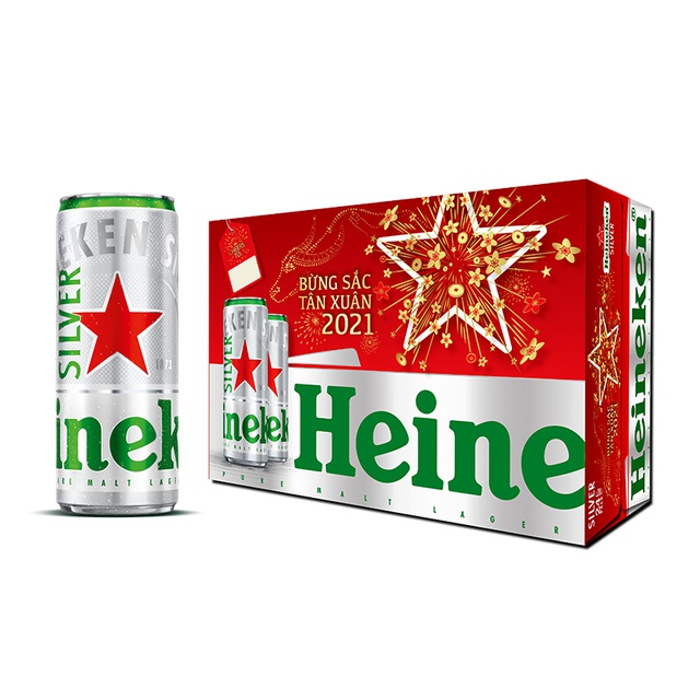 Thùng bia Heineken Silver 24 lon cao 330ml/lon