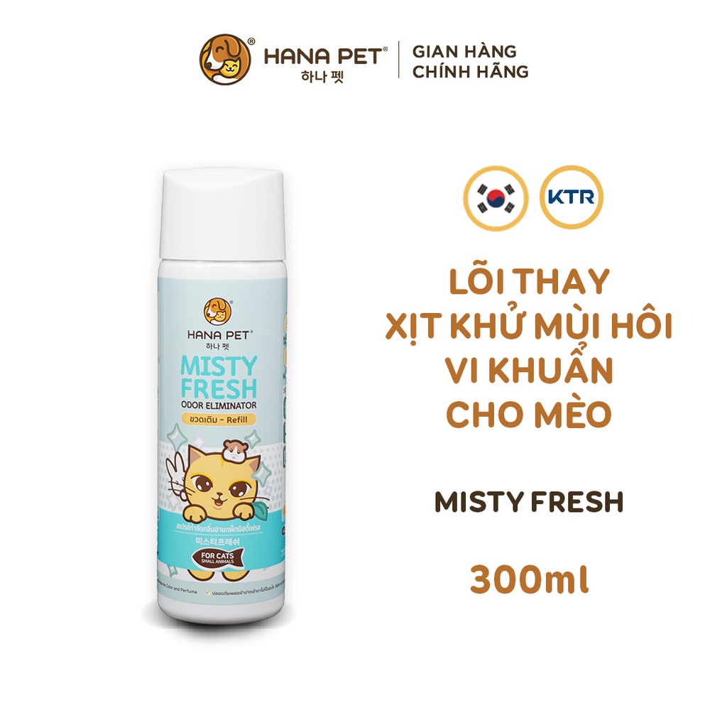 Combo xịt khử mùi cho chó mèo Misty Fresh và lõi thay thế - Hana Pet Việt Nam