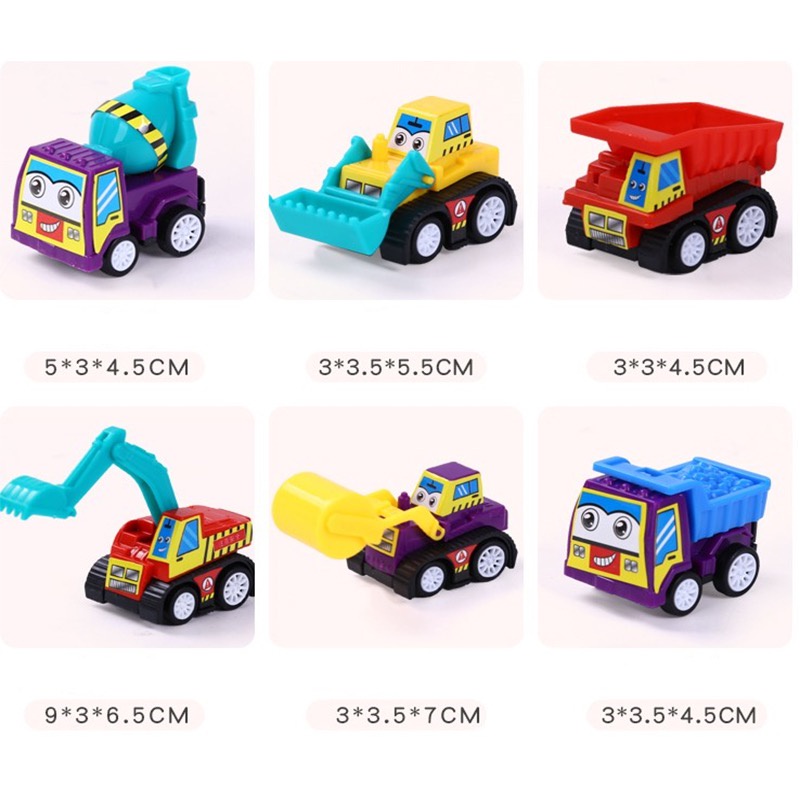 Set 6 mô hình xe công trường xe ô tô đồ chơi cho bé