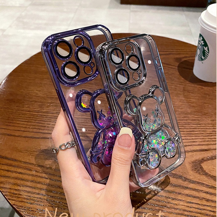 Ốp Điện Thoại iPhone 14 plus 13 12 11 14 Pro max case ốp lưng điện thoại i phone 14 promax Mềm Trong Suốt Chống Sốc In Hình Gấu Vui Nhộn Cho ip14 13 12 11 promax plus