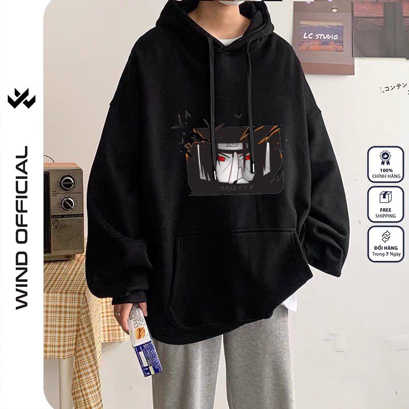 Áo hoodie form rộng WIND unisex nỉ bông HD20 ITACHI thời trang nam nữ oversize ulzzang | WebRaoVat - webraovat.net.vn