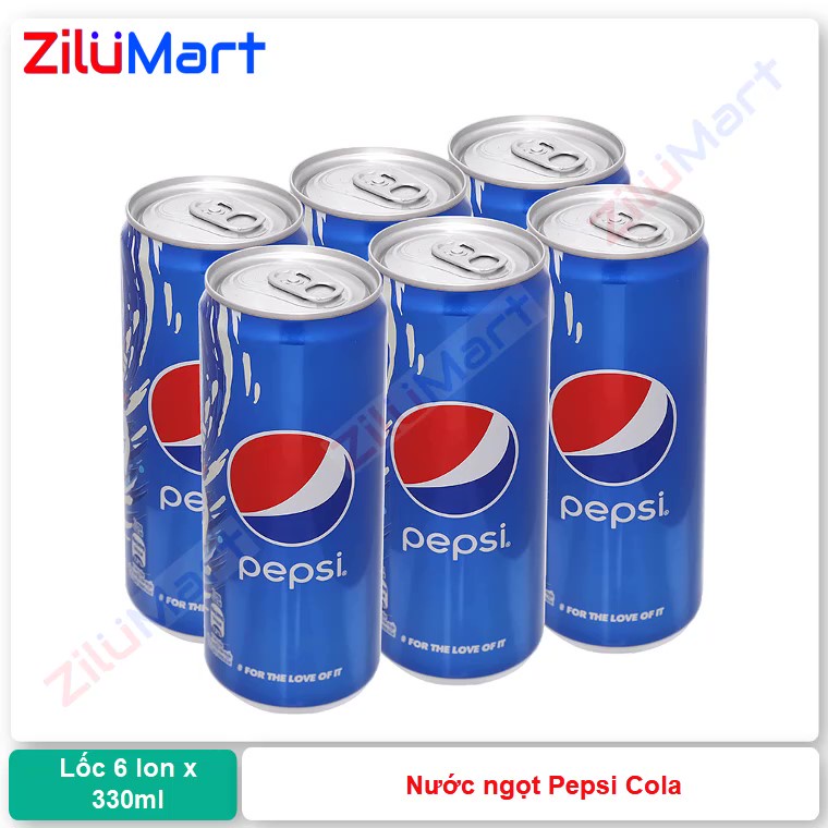 [HỎA TỐC HCM] Lốc 6 lon nước ngọt Pepsi cola loại 330ml