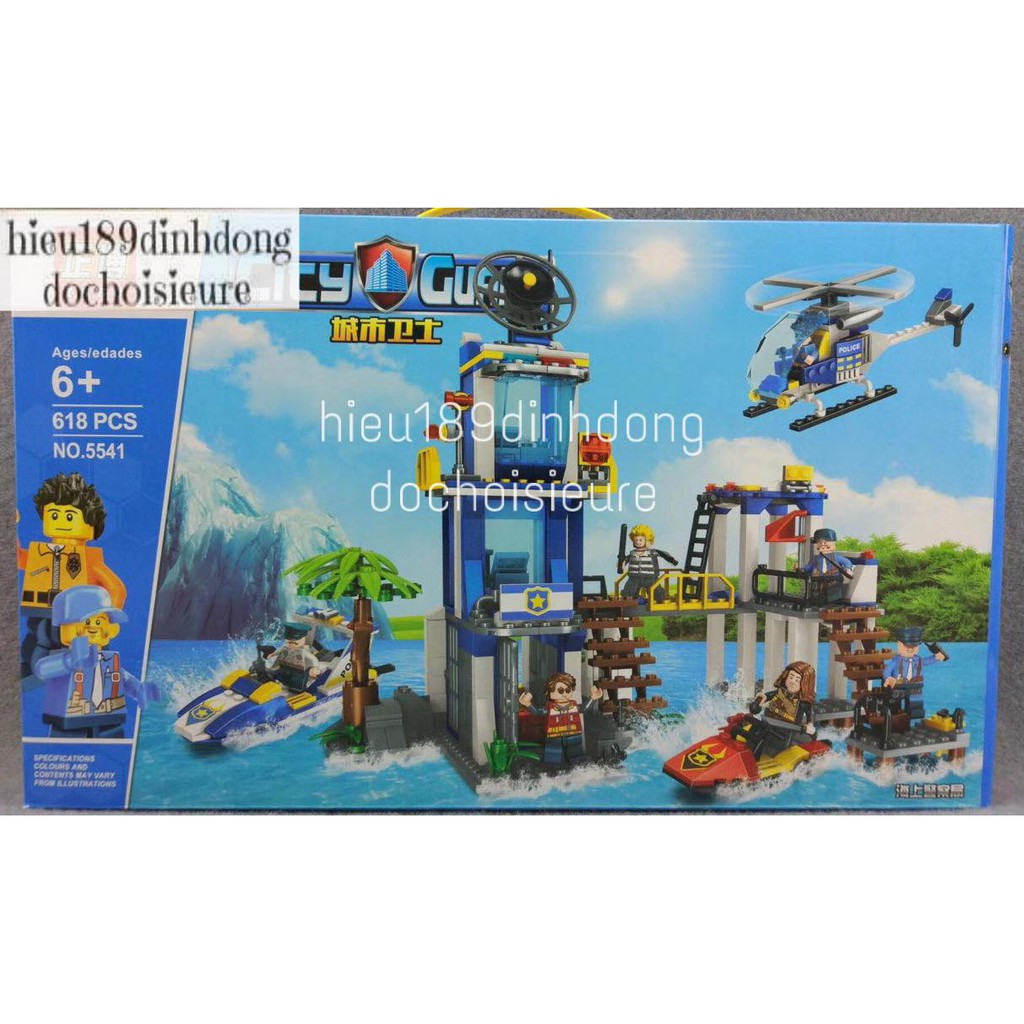 Lắp ráp xếp hình Lego City 5541 : trụ sở cảnh sát biển 618 mảnh