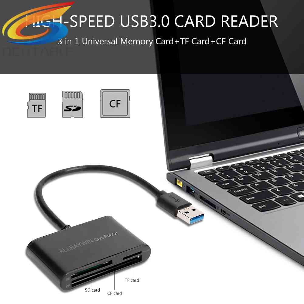 Thẻ Nhớ TF + ĐầU ĐọC Thẻ CF Usb 3.0 TốC Độ Cao 3 Trong 1