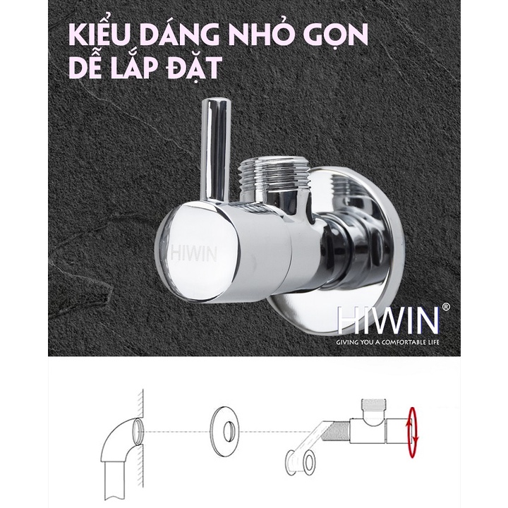 Van T chia nước vòi sen vòi xịt, van giảm áp lực nước chất liệu đồng mặt gương HIWIN JF-210