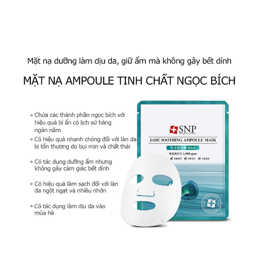 Mặt Nạ Cao Cấp SNP Tinh Chất Vàng, Kim Cương, Yến Chống Nhăn, D.Ẩm- Trắng, Phục Hồi, Se Khít Chân Lông 25ml