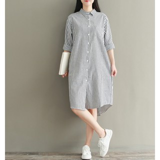 (HÀNG ORDER) Váy sơ mi kẻ sọc M0124
