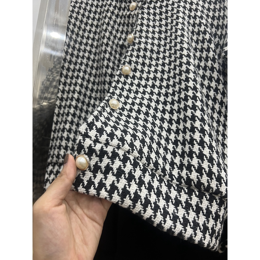 Set Áo Dạ Tweed kèm chân váy mùa đông kiểu dáng Hàn Quốc Tiểu Thư