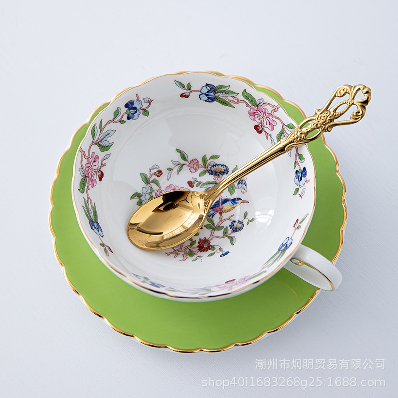 Bộ Cốc Uống Trà Cà Phê Bằng Sứ Phong Cách retro Anh Quốc Sang Trọng