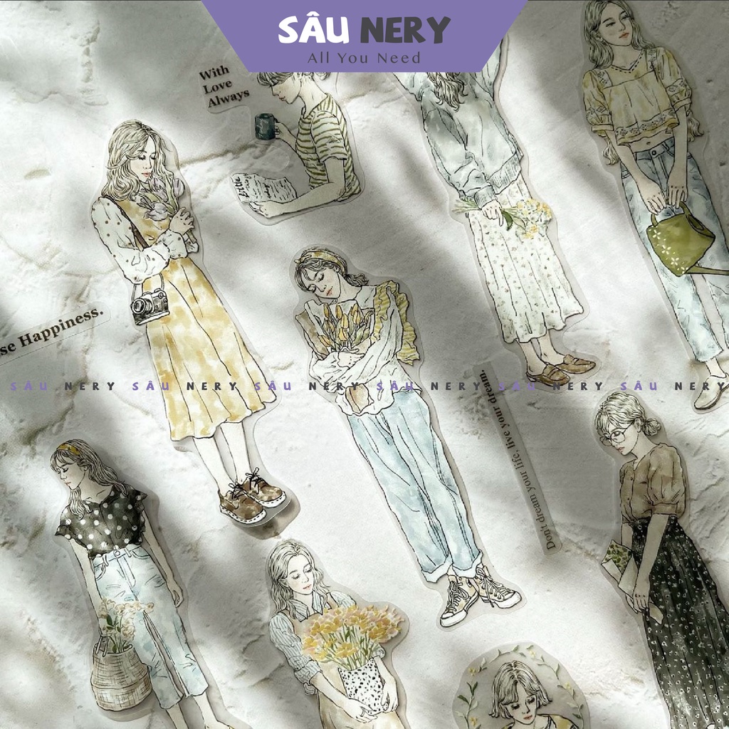 Sâu Nery - Washi tape, Sticker cô gái xinh xắn SHE by Pion (Chu kì 1m)