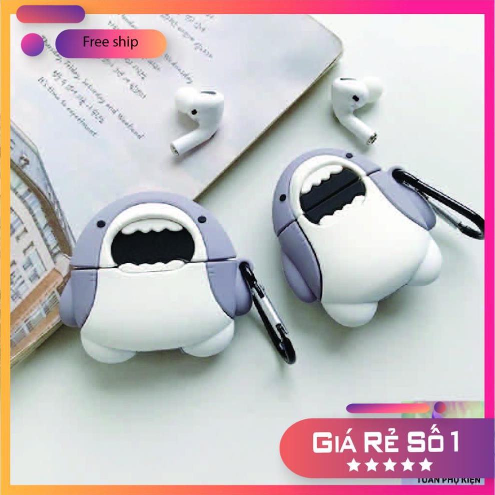 Airpods Case ⚡ Freeship ⚡ Cá Mập Cute - Case Tai Nghe Không Dây Airpods 1/ 2/ i12/ Pro - Châts Case Store