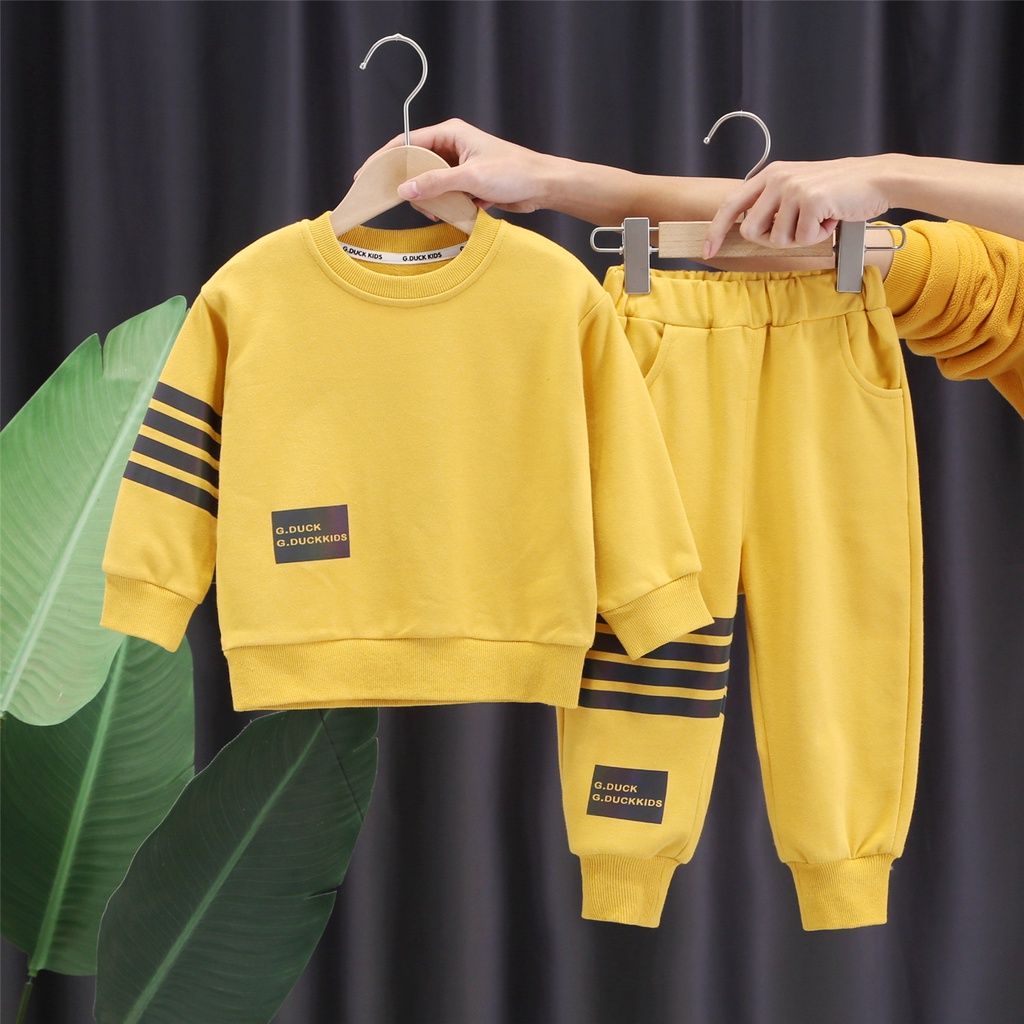 Bộ thu đông con vịt mỏ vàng chất da cá tàu cho bé 8-18kg