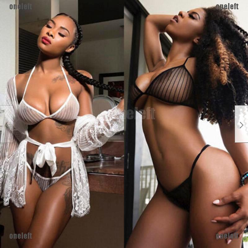 👗THỊNH HÀNH👗Sexy Lingerie Lace Bra+G-string Thong Set Babydoll Sleepwear Underwear Nightwear