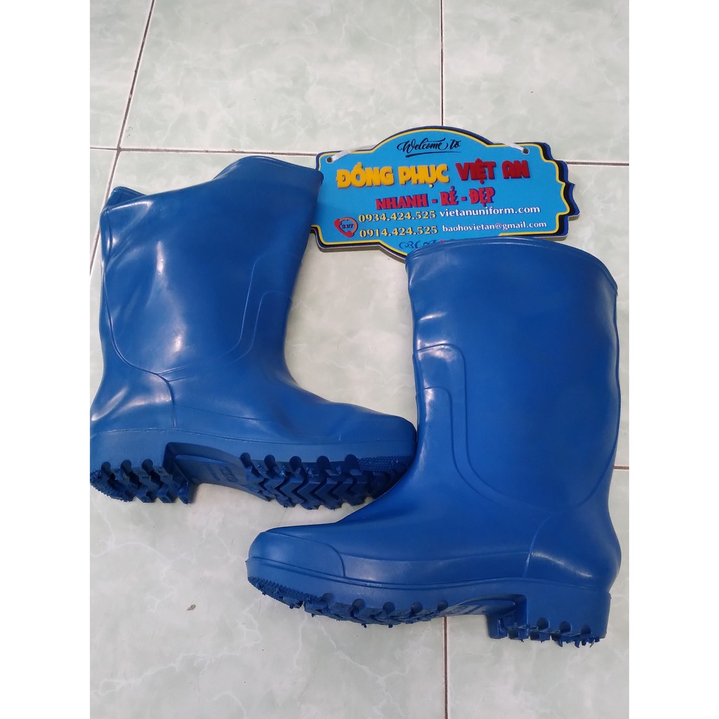 Ủng Cao Su màu Xanh Dương cổ cao - 100% HÌNH THẬT