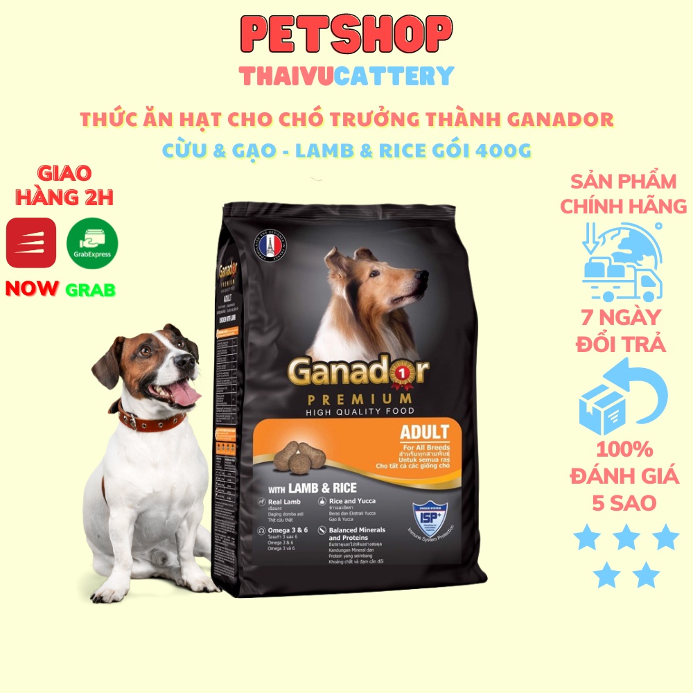 Thức ăn hạt Cho chó Trưởng Thành Ganador vị Cừu Gạo - RICE WITH LAMB GÓI 400g
