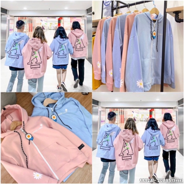 Áo Khoác Nỉ Cặp Nam Nữ A HOA CÚC Nỉ Ngoại Form Rộng Unisex Khoác Thun Nỉ in HOA A - AK3328 | BigBuy360 - bigbuy360.vn