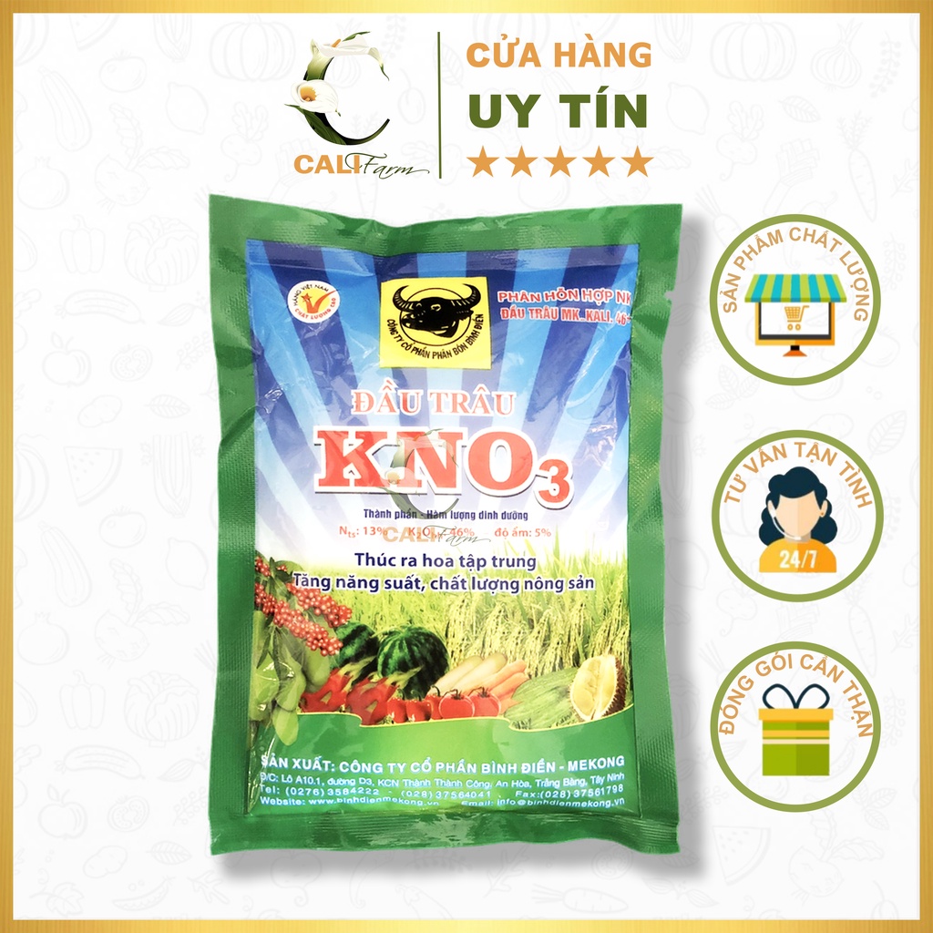 ĐẦU TRÂU KNO3 GÓI 200GR Phân bón lá cao cấp kích ra hoa, giảm rụng trái non, thúc trái to đẹp