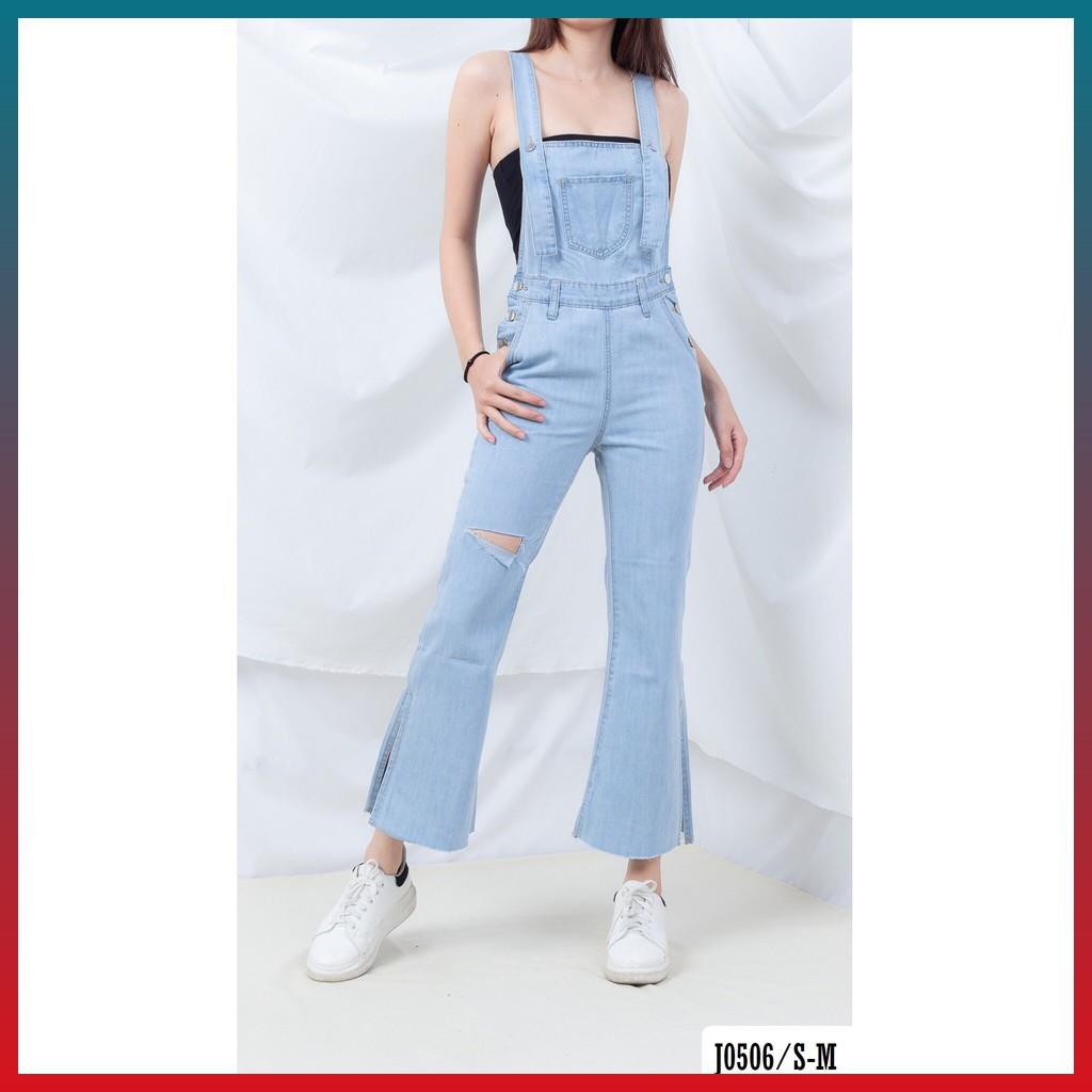 Set Yếm Ống Loe Xanh Nhạt Rách Đùi J0506 - Jeany Chính Hãng | BigBuy360 - bigbuy360.vn