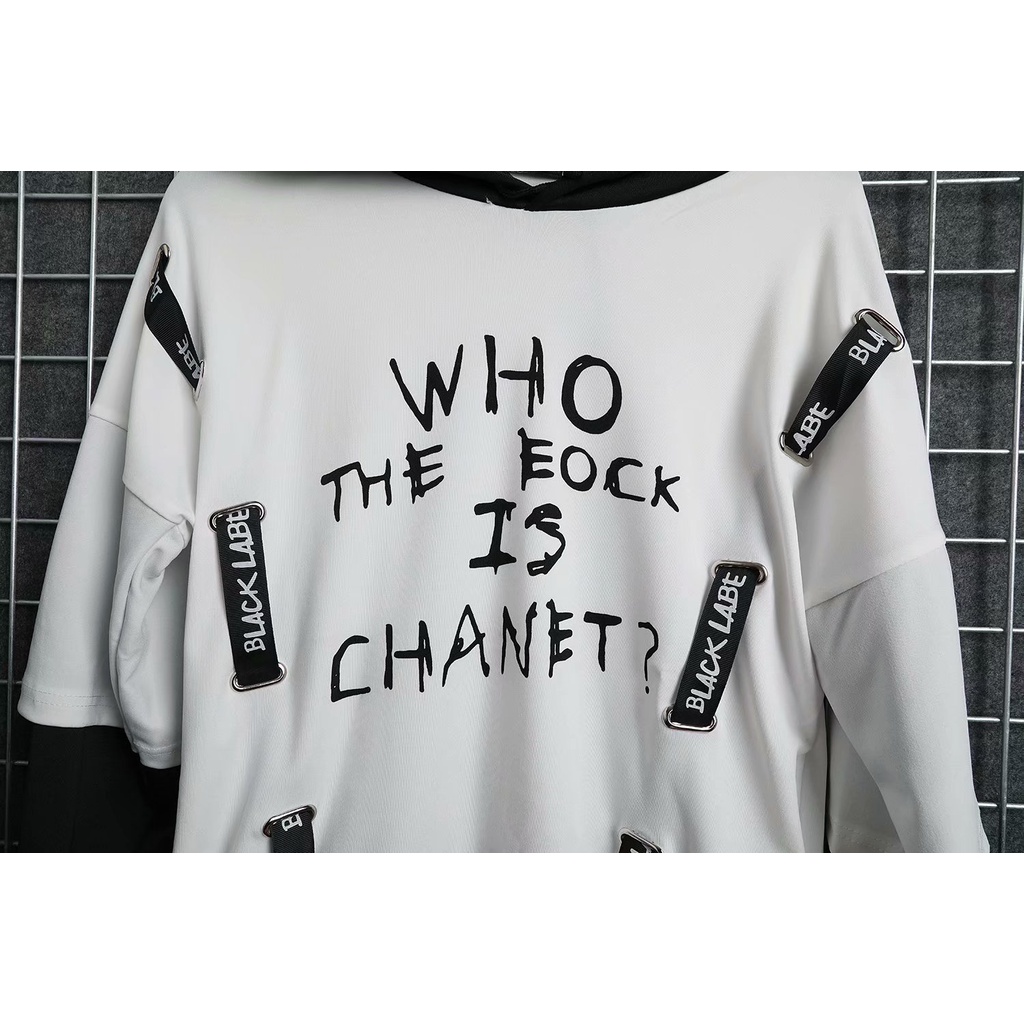 Áo Hoodie Nam Giả Hai Lớp In Chữ Tiếng Anh