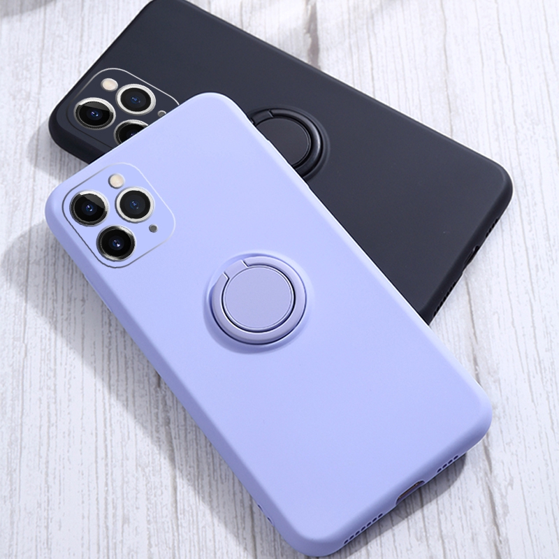 Ốp Điện Thoại Silicone Mềm Mỏng Chống Sốc Có Vòng Nhẫn Cho iPhone 14 13 12 11 Pro MAX X XR XS MAX 8 7 Plus + SE 2020