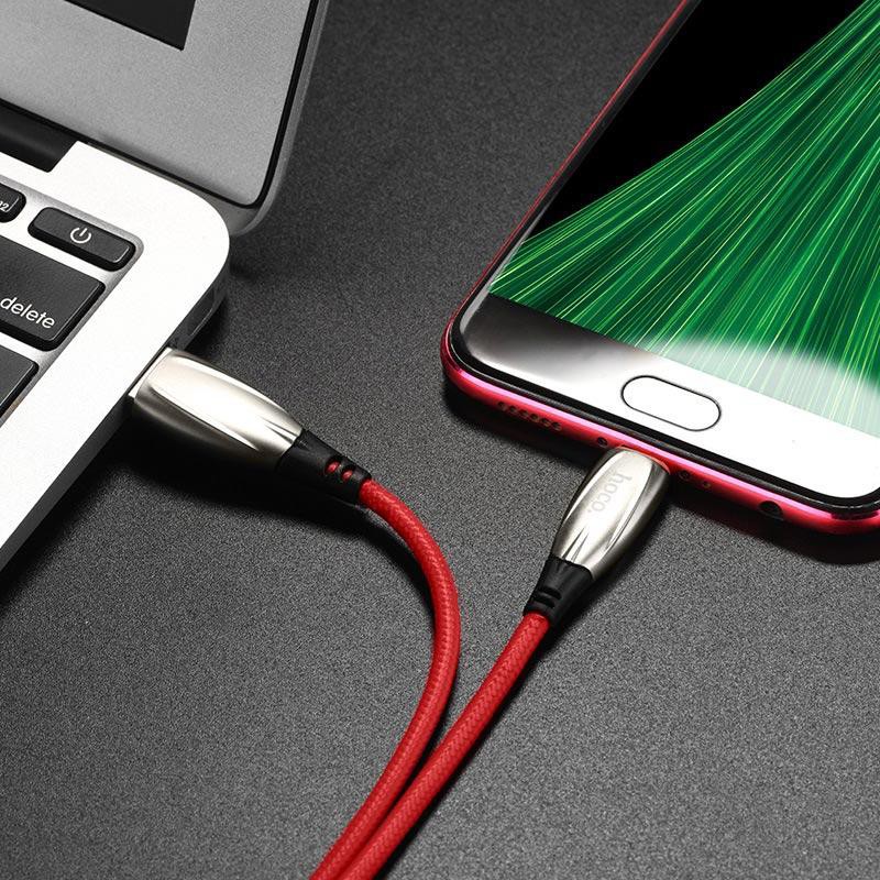 Cáp và truyền dữ liệu Hoco U71 Star cổng microUSB QC3.0, max 2.4A, dài 1.2M, có đèn báo sạc