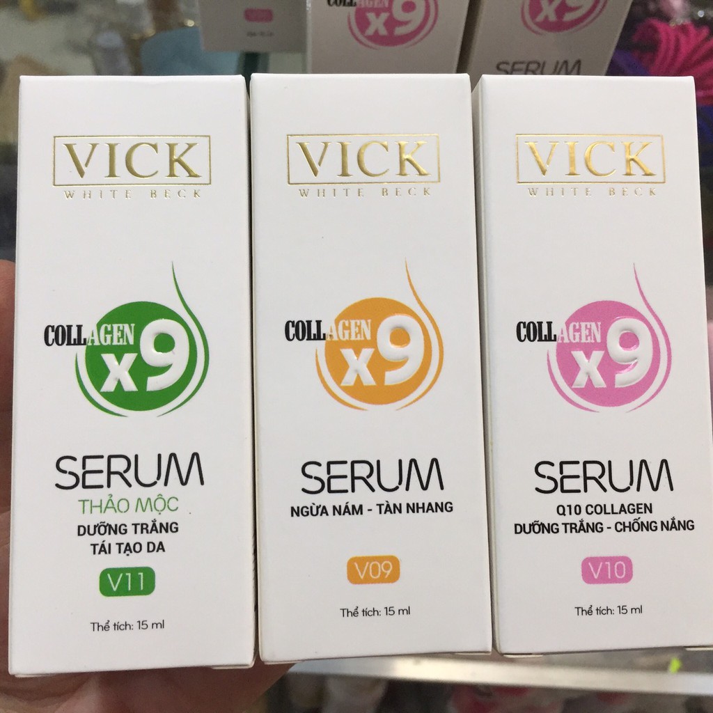 serum collagen Q10 VICK WHITE BECK dưỡng trắng chống nắng 15ml V10