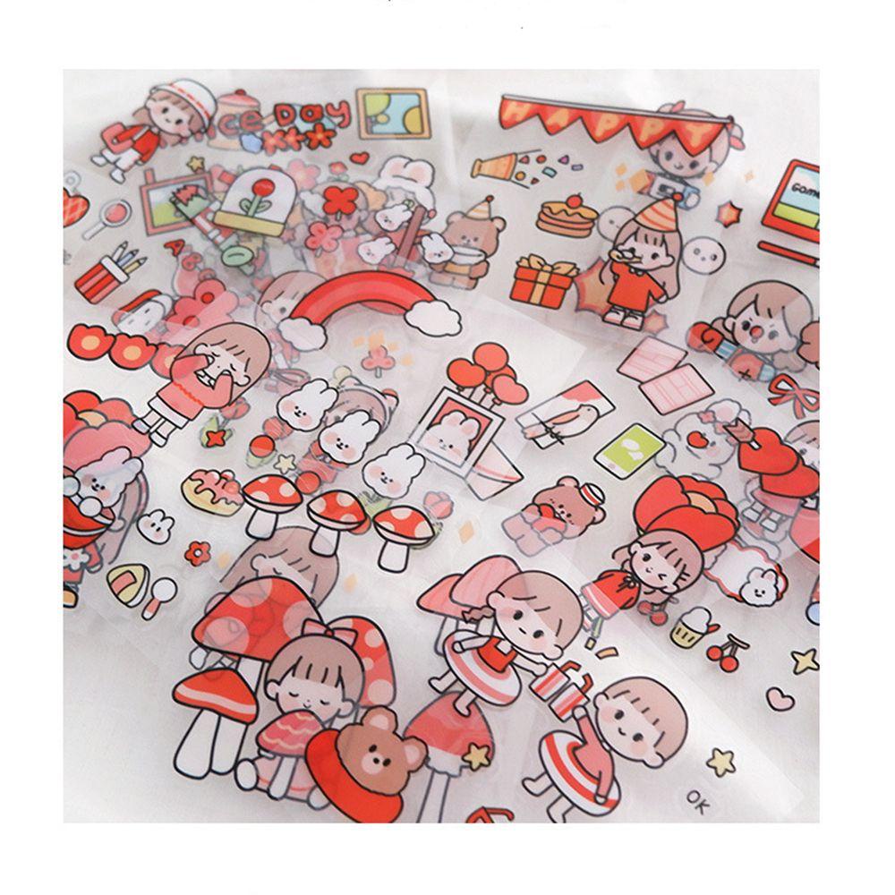 Set 20 Sticker PET Hình Thỏ Dễ Thương Dùng Trang Trí Sổ Tay / Nhật Ký