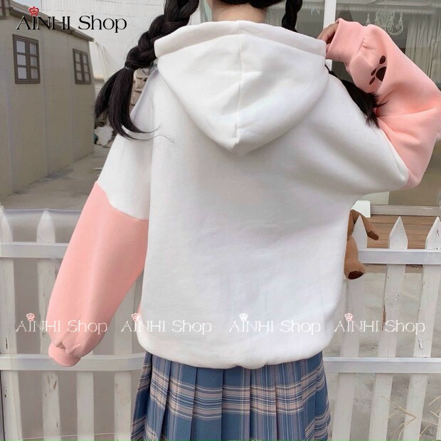 Áo Hoodie Nữ ❤️Freeship❤️ Áo Khoác Hoodie (Nanh Mèo) Vải Nỉ Nhiều Màu Cute - Áo Hoodie Freesize Dưới 60kg