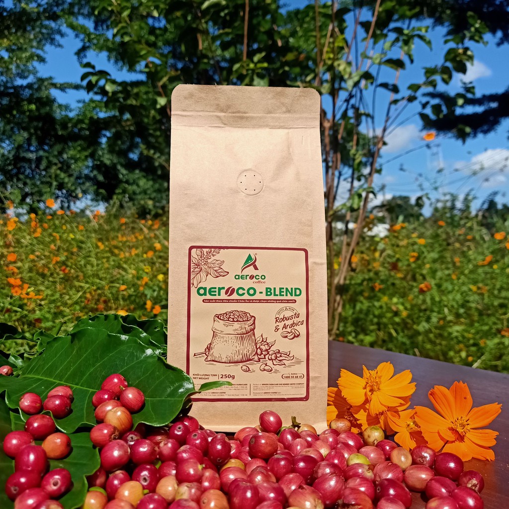Cafe nguyên chất cà phê phin BLEND AEROCO COFFEE nguyên chất 100% gói 250g | BigBuy360 - bigbuy360.vn