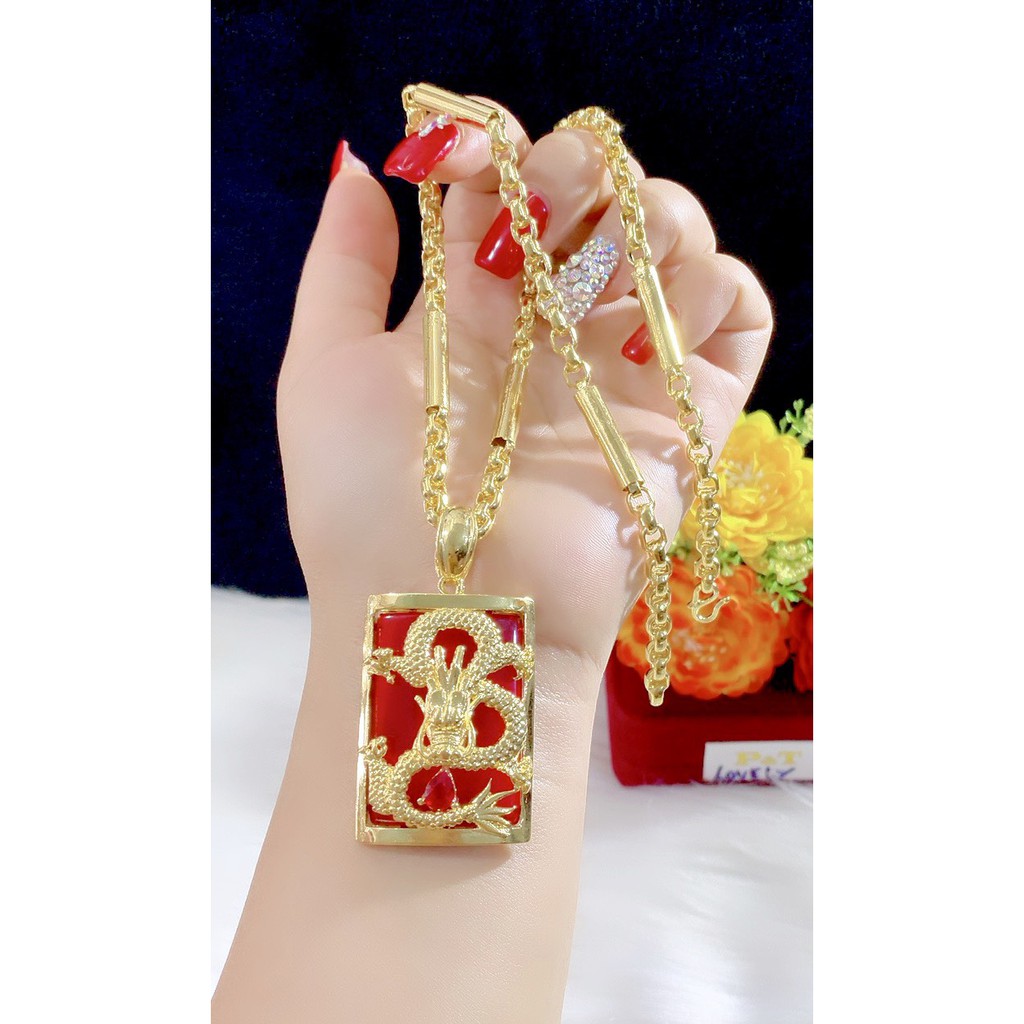 Dây chuyền nam mặt rồng mạ 24k cao cấp P385