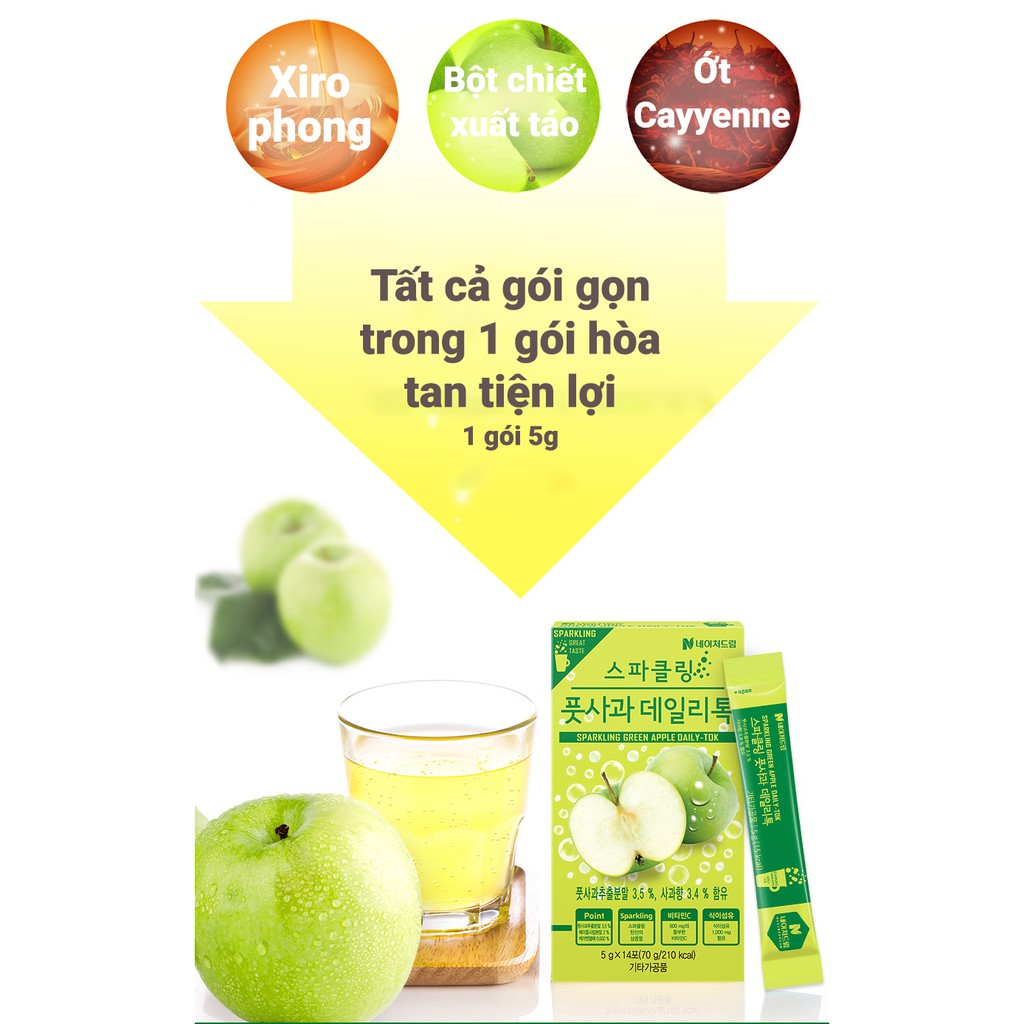 Bột Hỗ Trợ Tăng Cường Vitamin Cho Cơ Thể Vị Táo NATURE DREAM SPARKLING DAILY TOK