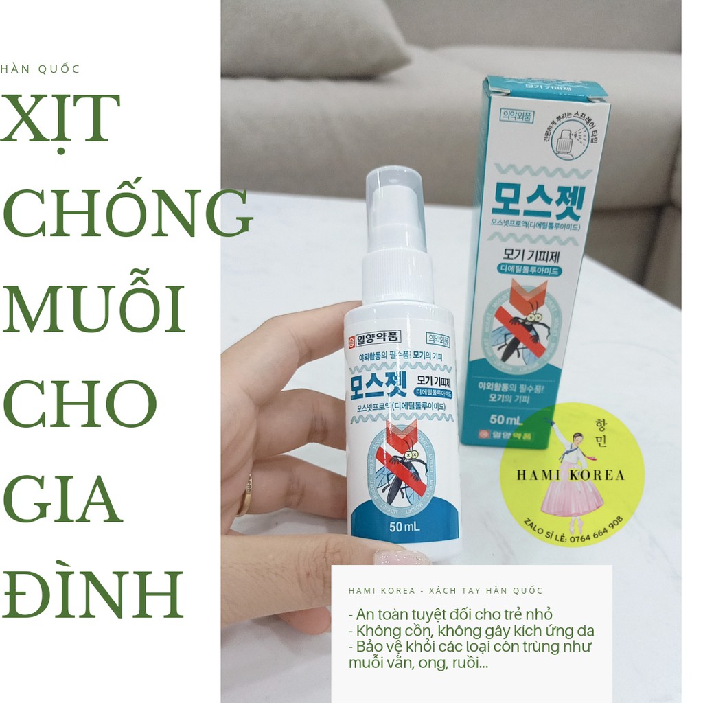 Xịt chống muỗi cho người lớn và trẻ nhỏ MOSJET Hàn Quốc