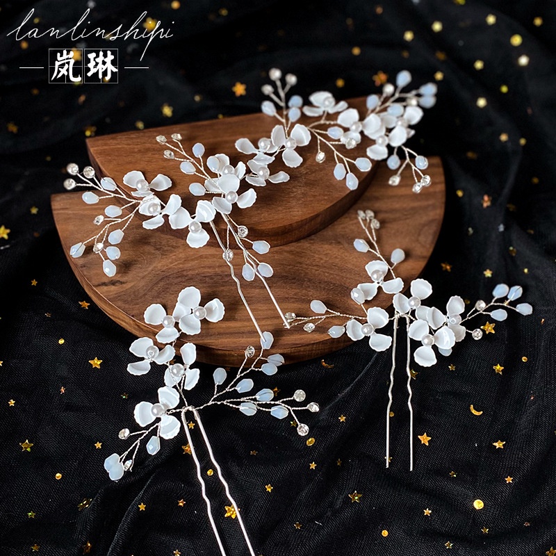 Trâm Cài Tóc Chữ U Đính Đá Xinh Xắn Cho Cô Dâu