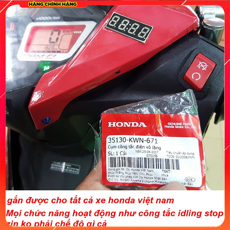 Công tắc idling stop đỏ giống xe SH300i Gắn Cho Các dòng Xe Honda  ( Chính hãng Honda Việt Nam) 🥇