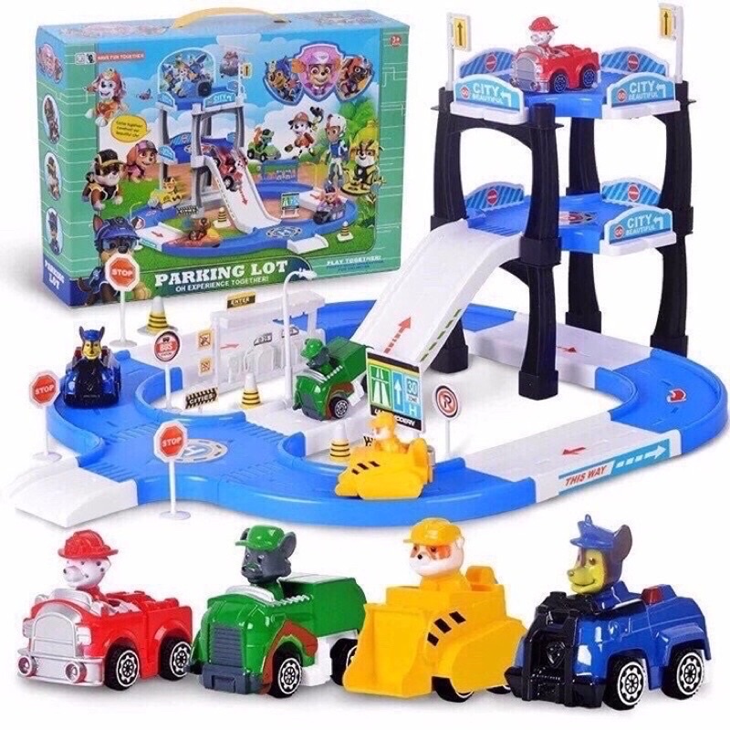 Đồ Chơi Lắp Ráp Mô Hình Bãi Đậu Xe Chó Cứu Hộ Paw Patrol Parking Lot Dành Cho Bé