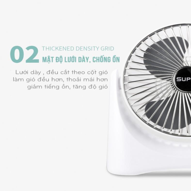 Quạt Để Bàn Sạc Tích Điện Super Fan, 3 Chế Độ Mát, Để Bàn Làm Việc, Ô Tô...Siêu Tiện Lợi Cho Mùa Hè Nóng Nực | BigBuy360 - bigbuy360.vn