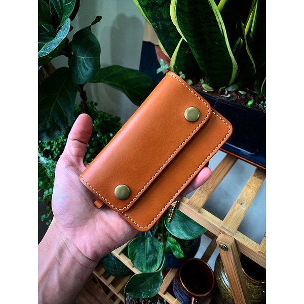 VÍ DA BÒ MINI DÁNG GẬP DA BÒ 100%