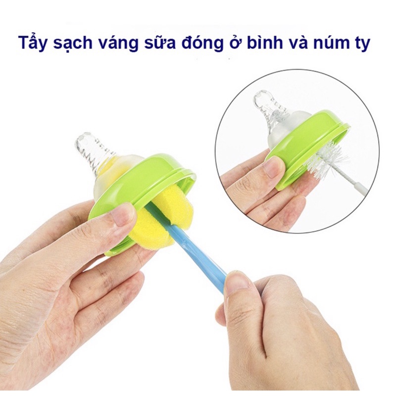 Dụng cụ rửa bình sữa 5 chi tiết tay xoay tiện dụng