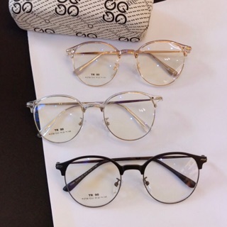 Kính Mắt tròn nửa viền gọng Kim loại KOREA