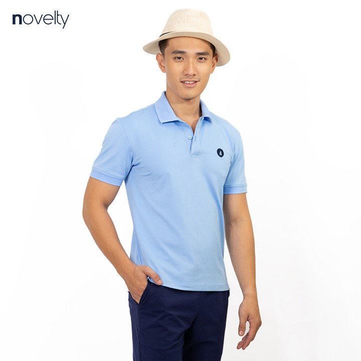 Áo thun Polo nam Novelty trơn màu thêu họa tiết ngực NATMMNMPSR200019N