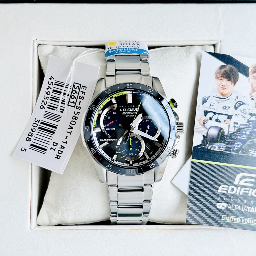 Đồng hồ nam Casio Edifice Limited EFS-S580AT-1A Dây thép - Kính Sapphire - Pin năng lượng Bảo hành 5 năm Hyma watch