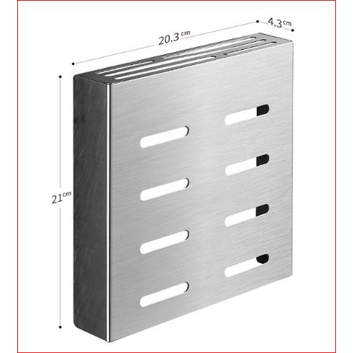 Kệ để dao inox 304 treo tường 3 ngăn và treo vật dụng nhà bếp