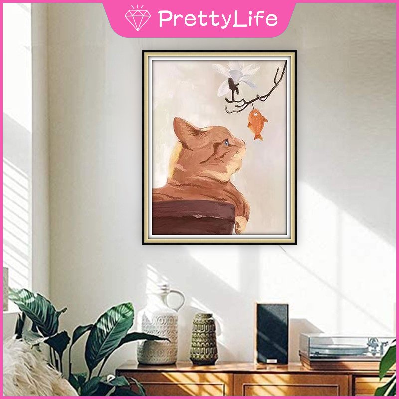 Bộ Tranh Đính Đá 5D Tự Làm 30x40cm / 40x50cm Hình Gấu / Dâu Tây / Bọt Biển Trang Trí Nhà Cửa