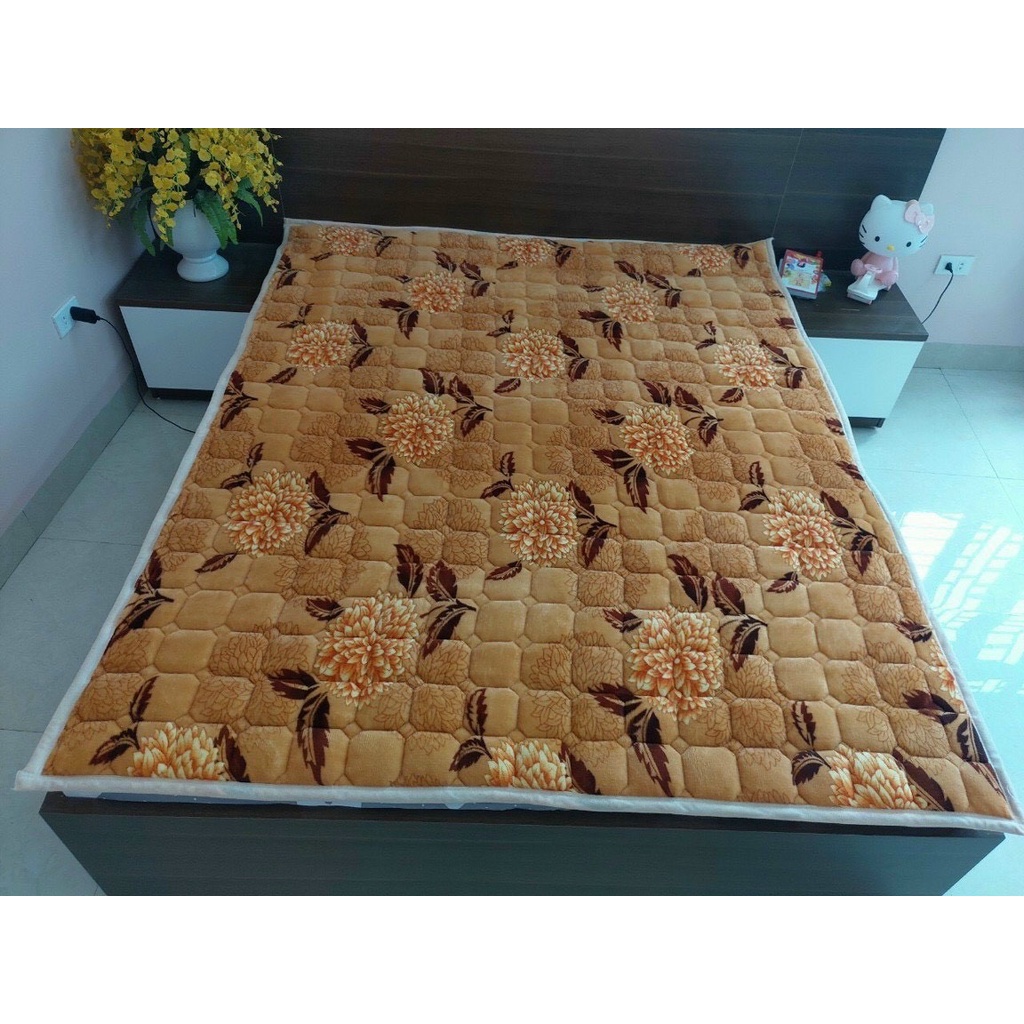 Thảm trải giường lông cừu thảm nỉ trải giường ga giường lông cừu 3 lớp siêu ấm mềm mịn không sổ lông đầy đủ kích thước