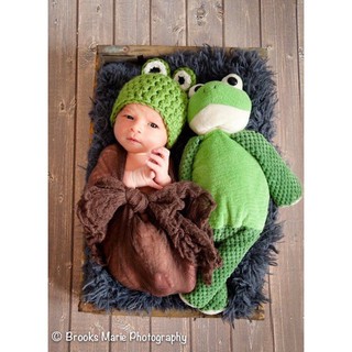 mũ len newborn ếch xanh phụ kiện chụp ảnh concept bé xinh