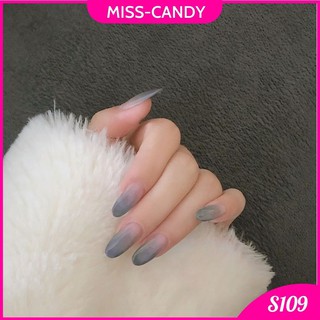Set móng tay giả MISS màu trơn chất liệu abs móng giả kèm keo thời trang làm nail trẻ trung M-PS