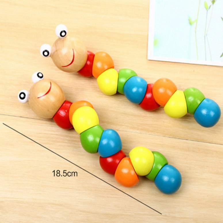 Combo đồ chơi: 1 Sâu gỗ uốn dẻo; 1 Đàn gỗ Xylophone 8 Quãng Cho Bé ( Loại Thường)  BONBON KIDS